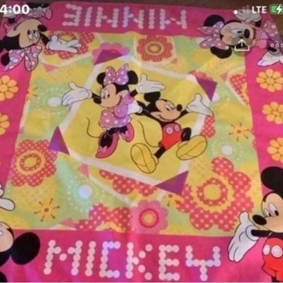 Disney Mickey & Minnie Mouse scarf handkerchief hanky - Picture 1 of 3